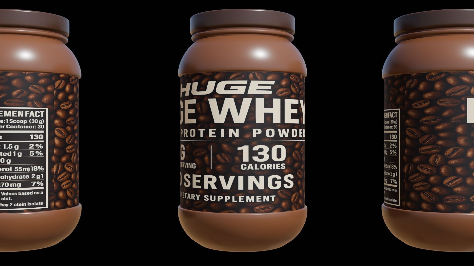 Protein powder container Low-poly 3D model_15