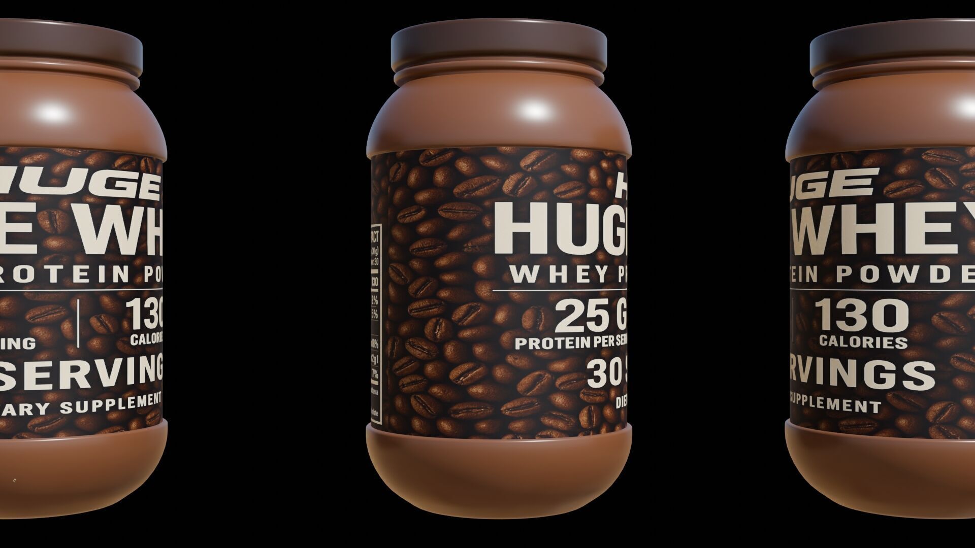 Protein powder container Low-poly 3D model_7