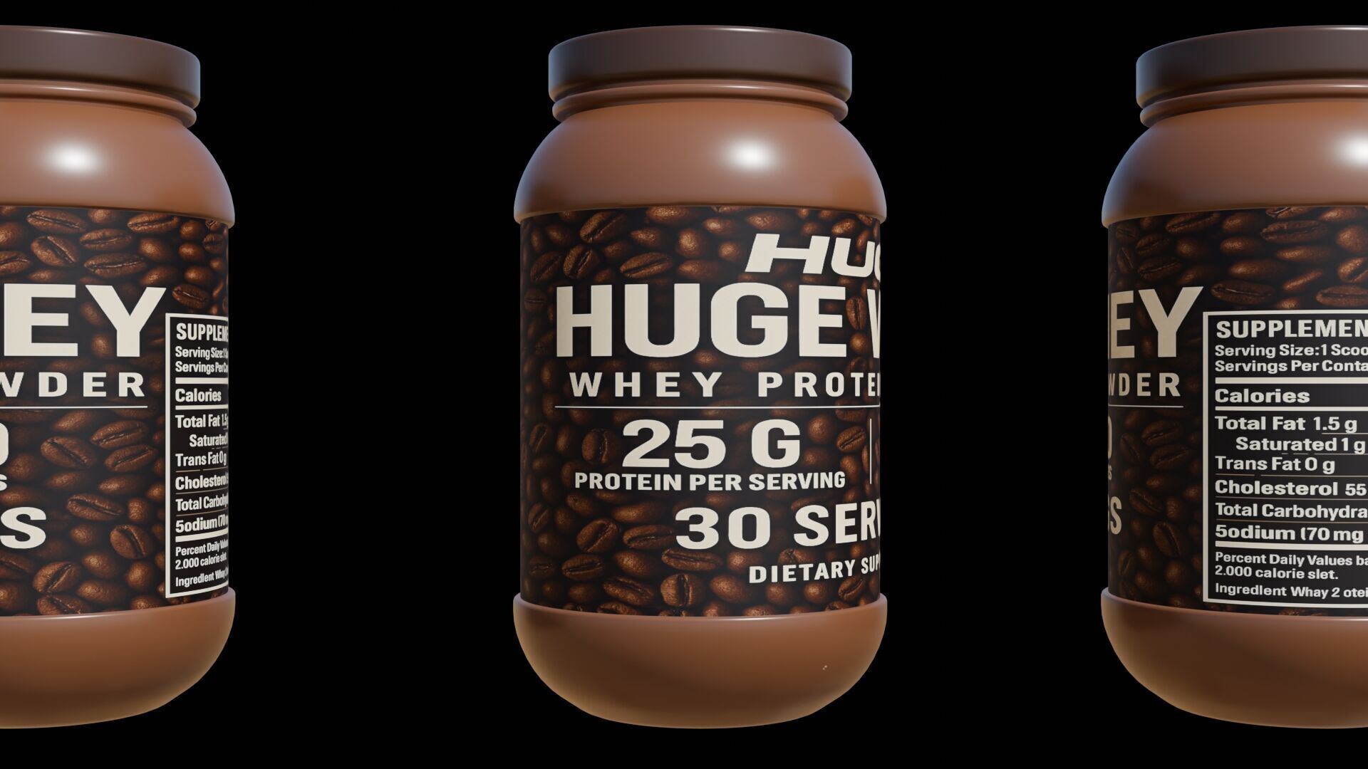 Protein powder container Low-poly 3D model_20