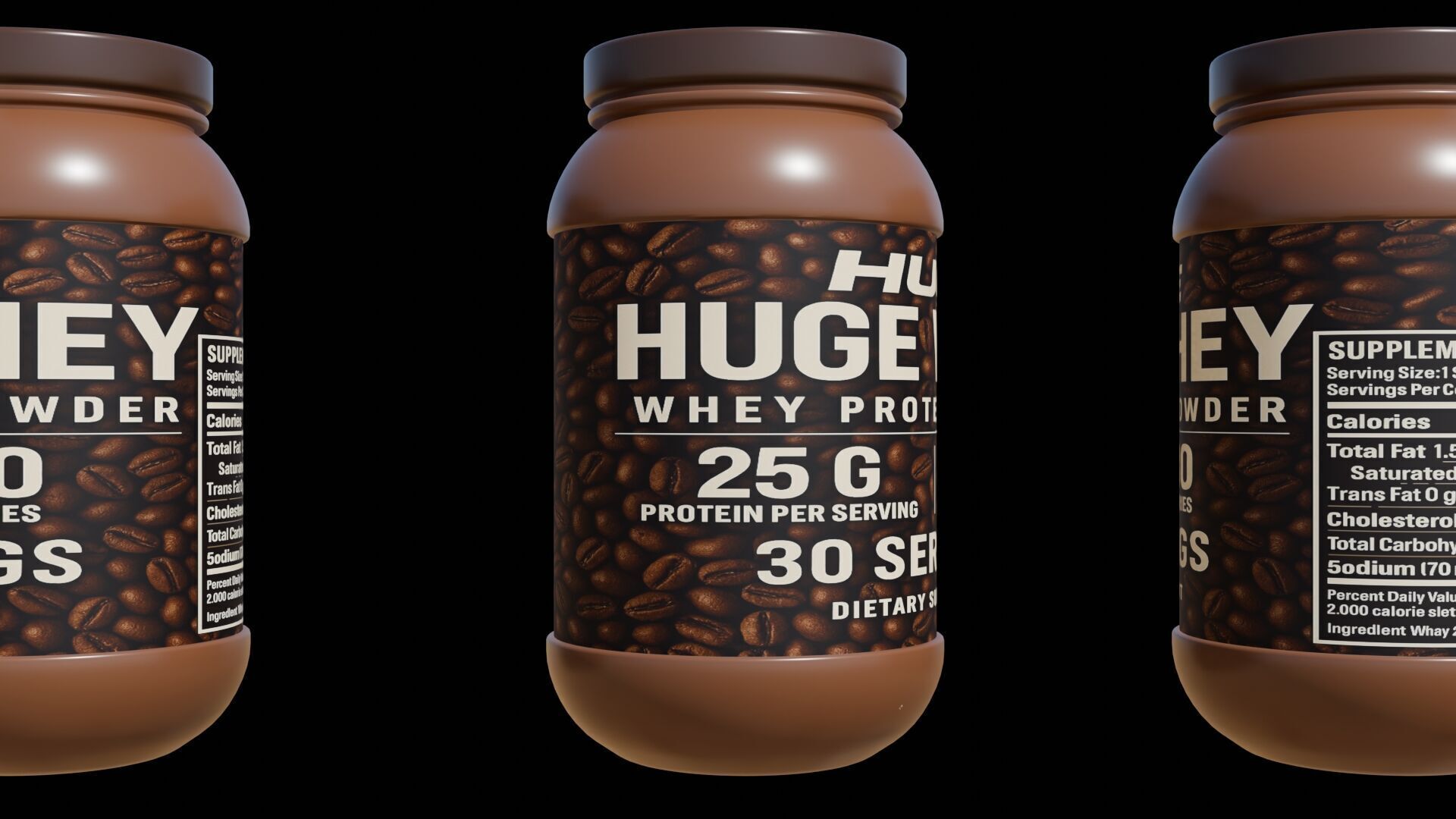 Protein powder container Low-poly 3D model_22