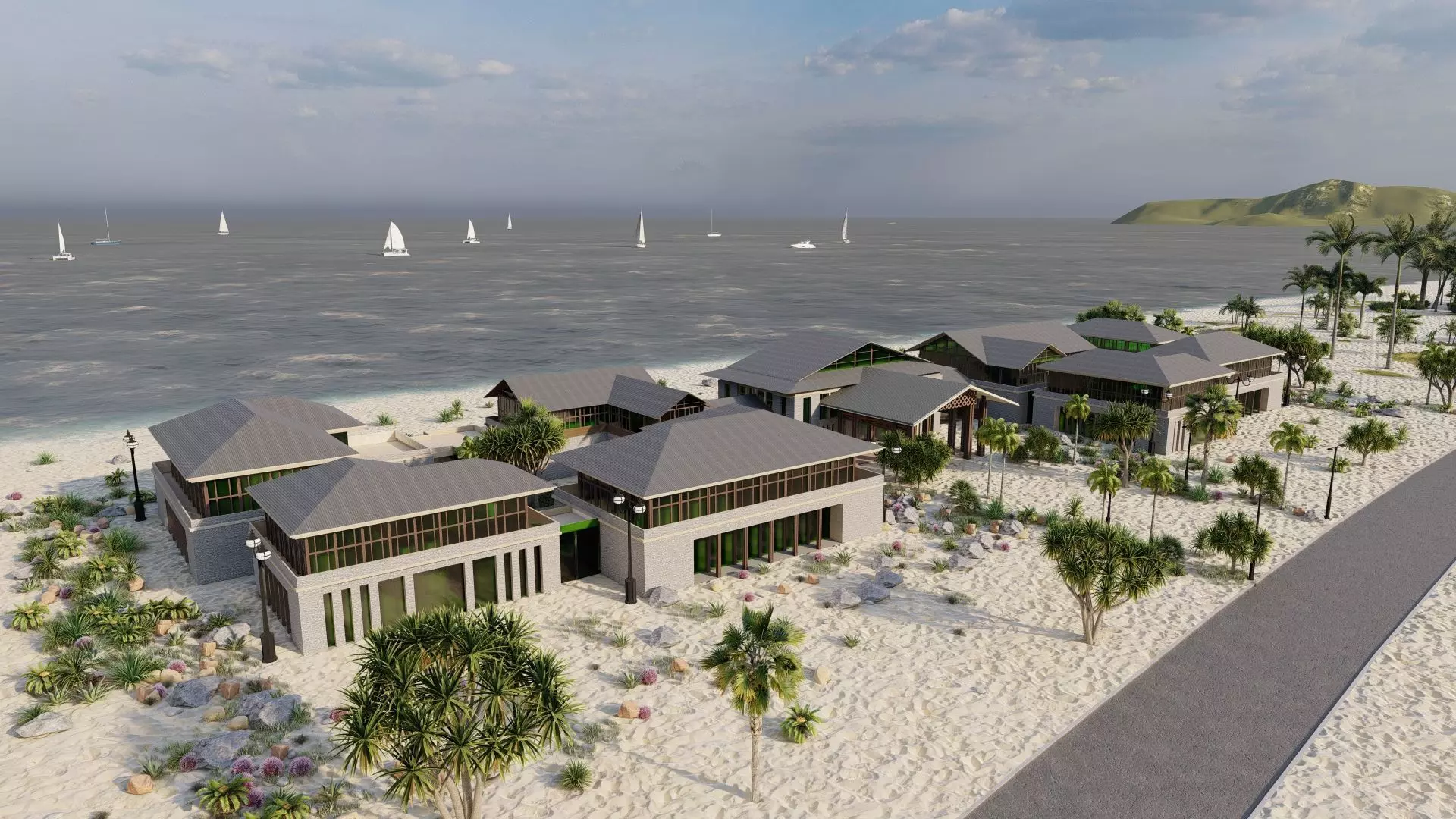 Hotel Beach-Hotel Beach Resort 3D model_0