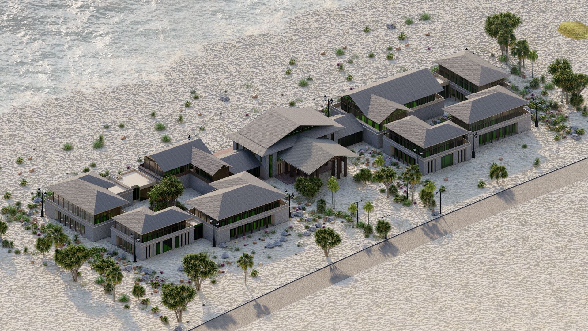Hotel Beach-Hotel Beach Resort 3D model_5