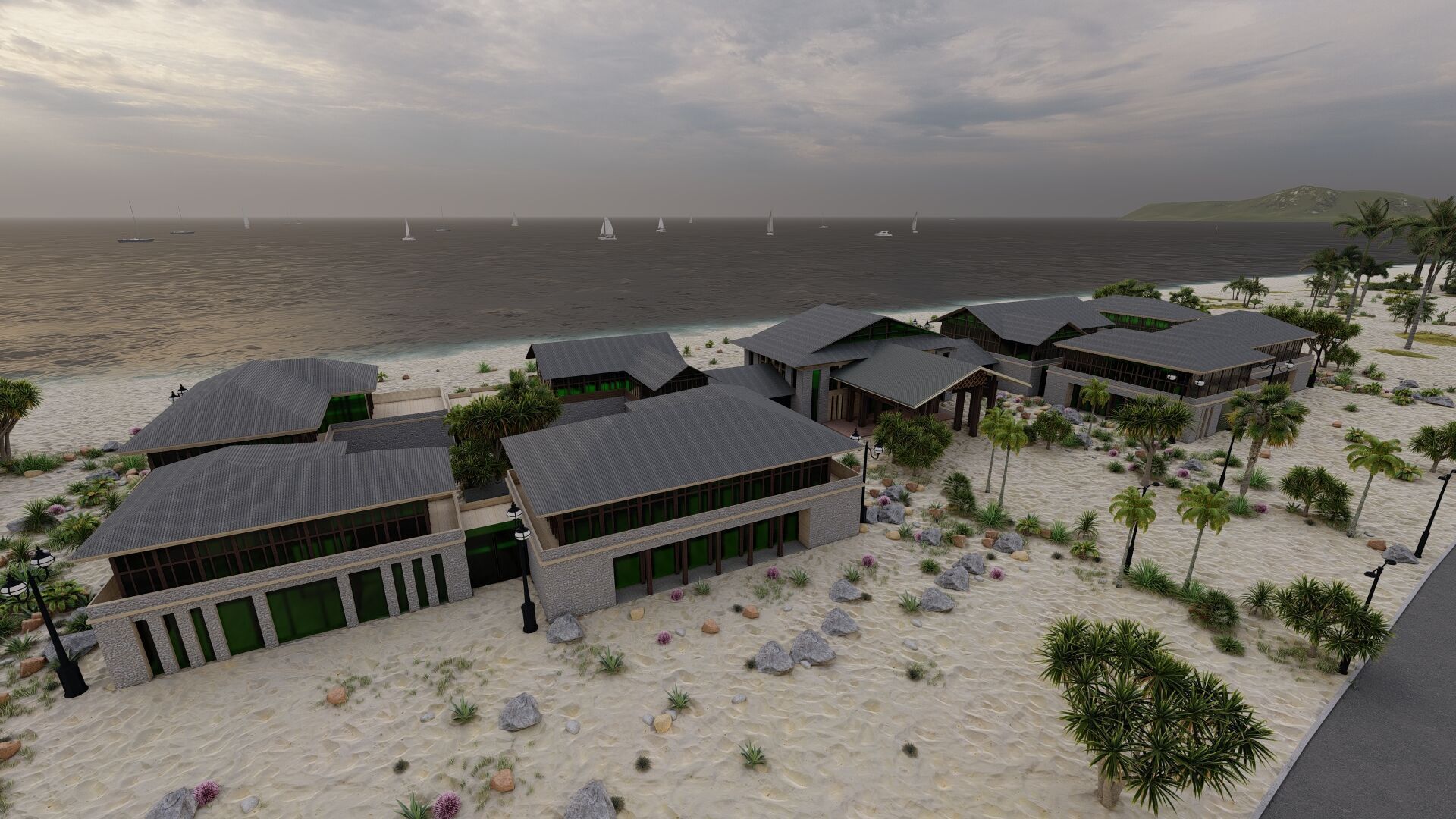 Hotel Beach-Hotel Beach Resort 3D model_2