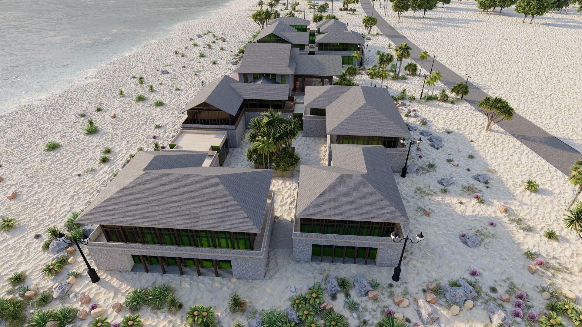 Hotel Beach-Hotel Beach Resort 3D model_7
