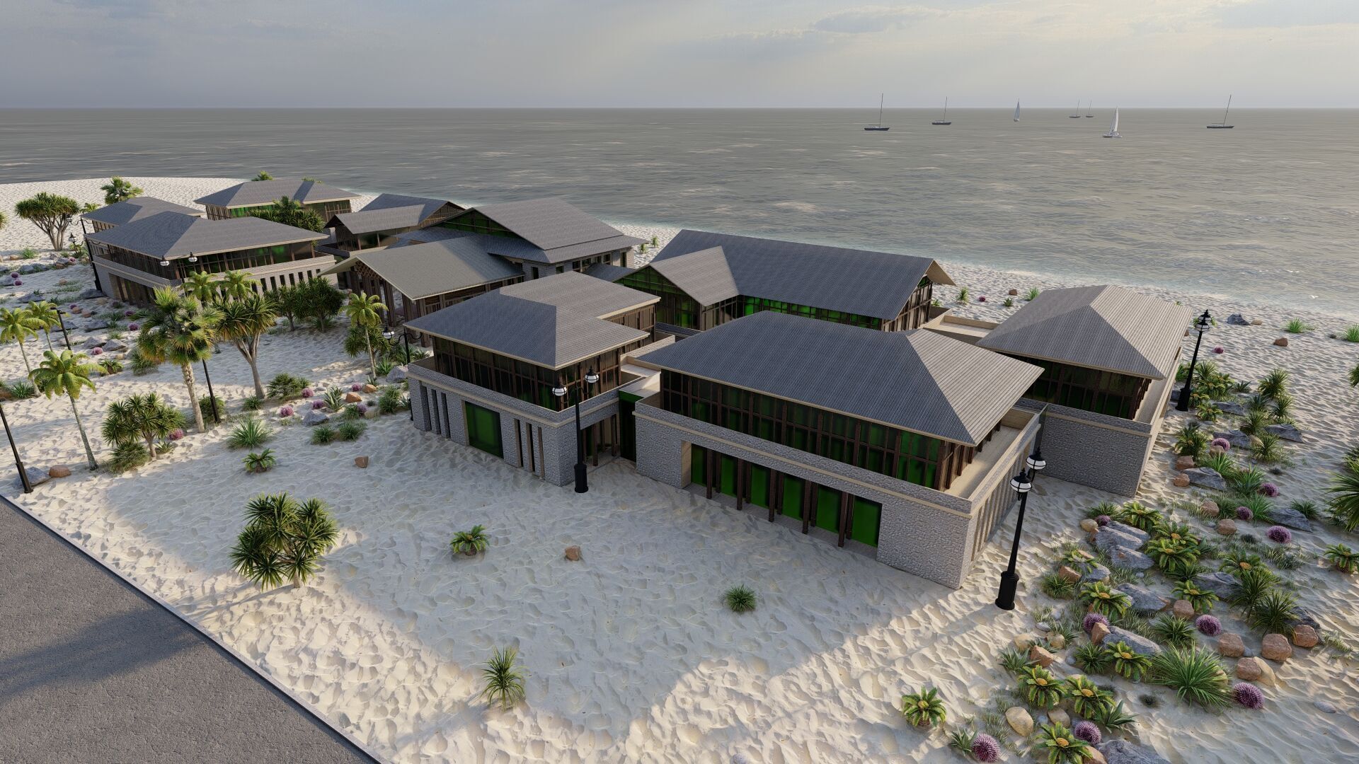 Hotel Beach-Hotel Beach Resort 3D model_8