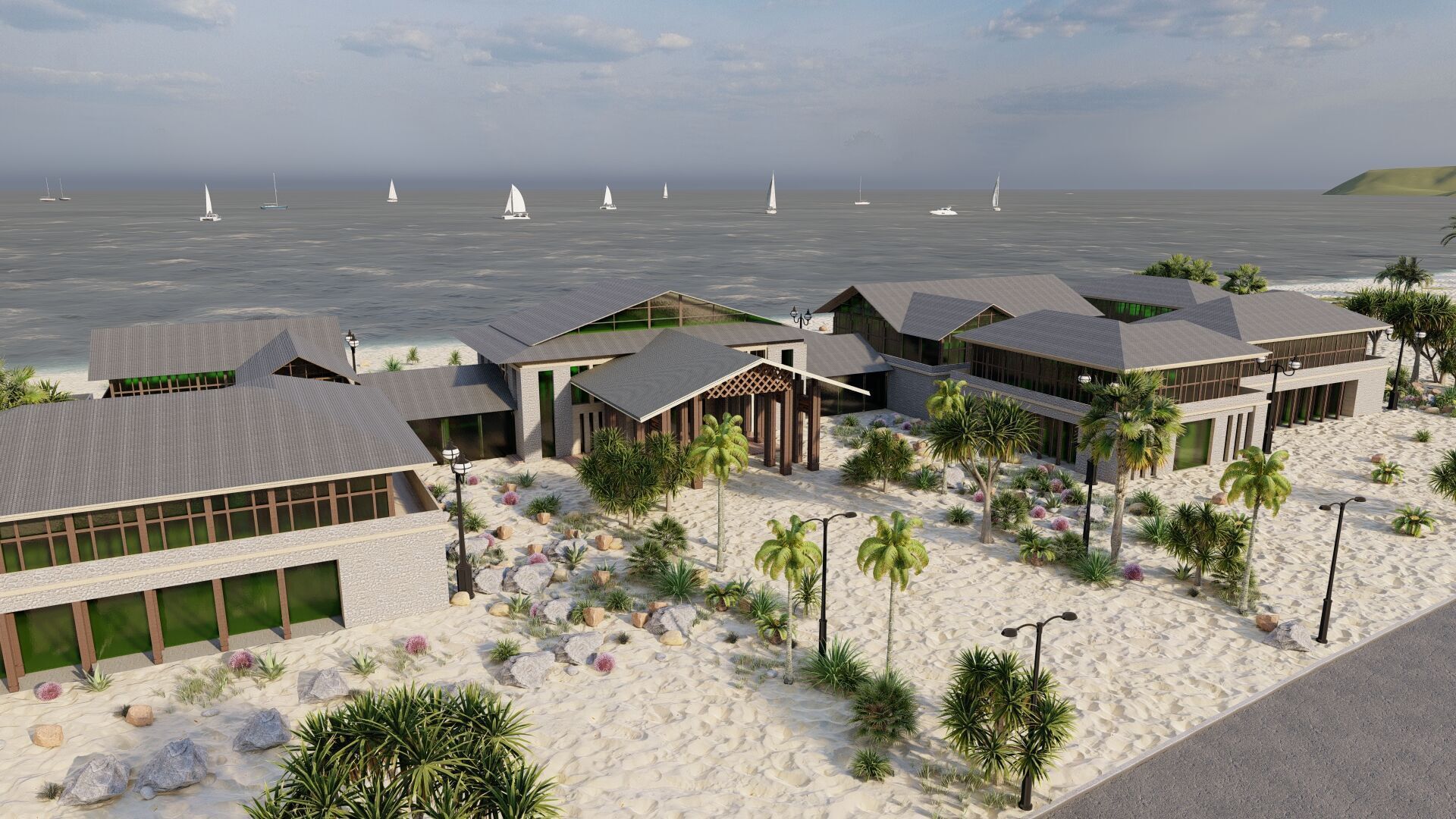 Hotel Beach-Hotel Beach Resort 3D model_1