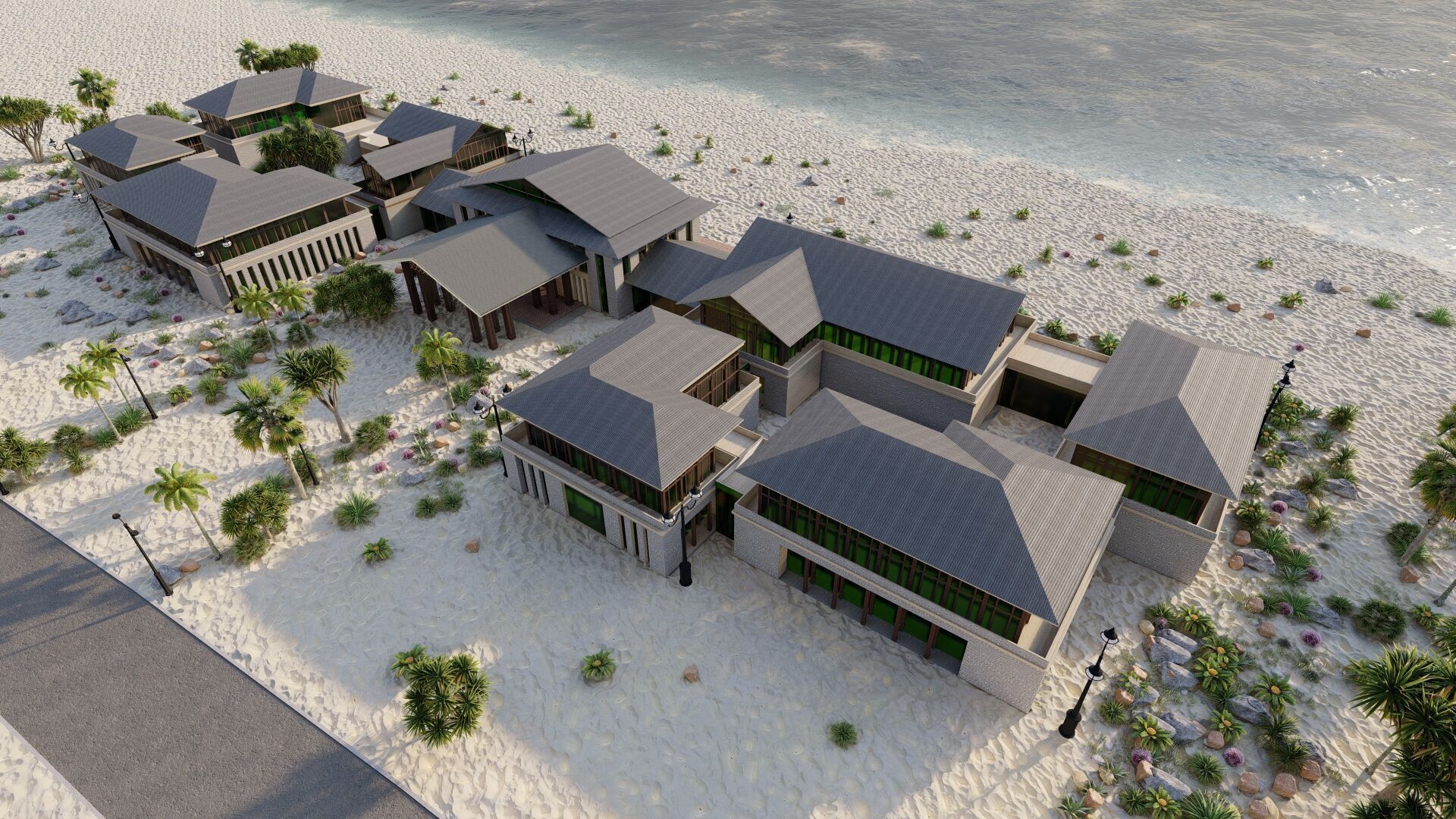 Hotel Beach-Hotel Beach Resort 3D model_4