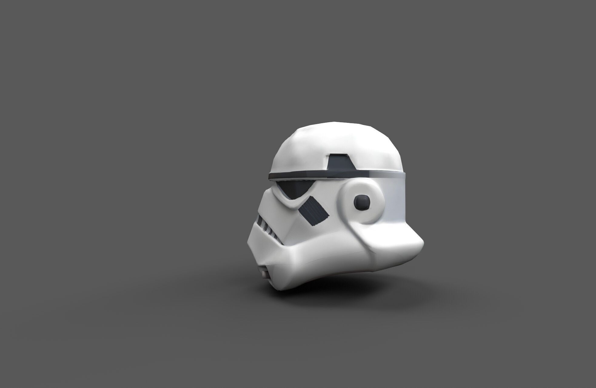 Low-Poly Star Trooper Helmet Stylized Style Sci-Fi Game Asset Free low-poly 3D model_14