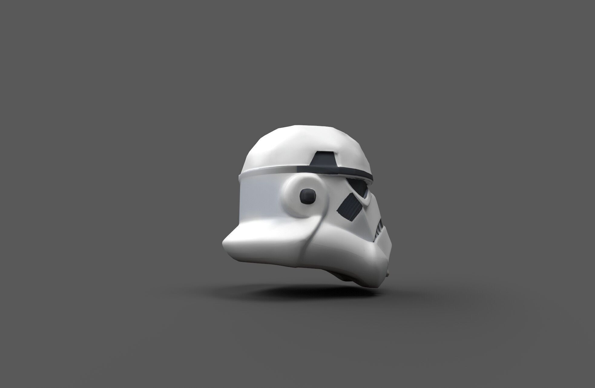 Low-Poly Star Trooper Helmet Stylized Style Sci-Fi Game Asset Free low-poly 3D model_1