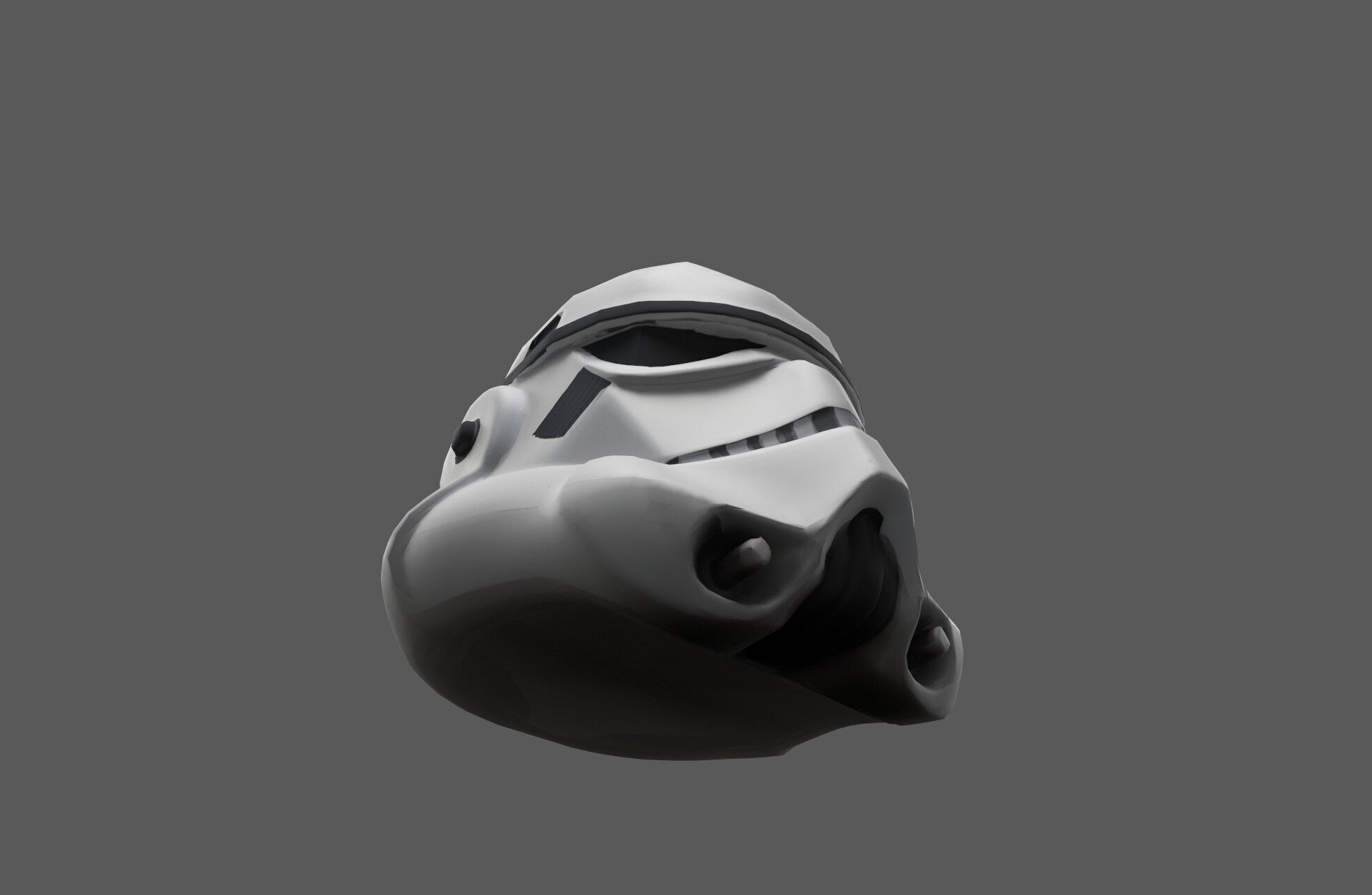 Low-Poly Star Trooper Helmet Stylized Style Sci-Fi Game Asset Free low-poly 3D model_10