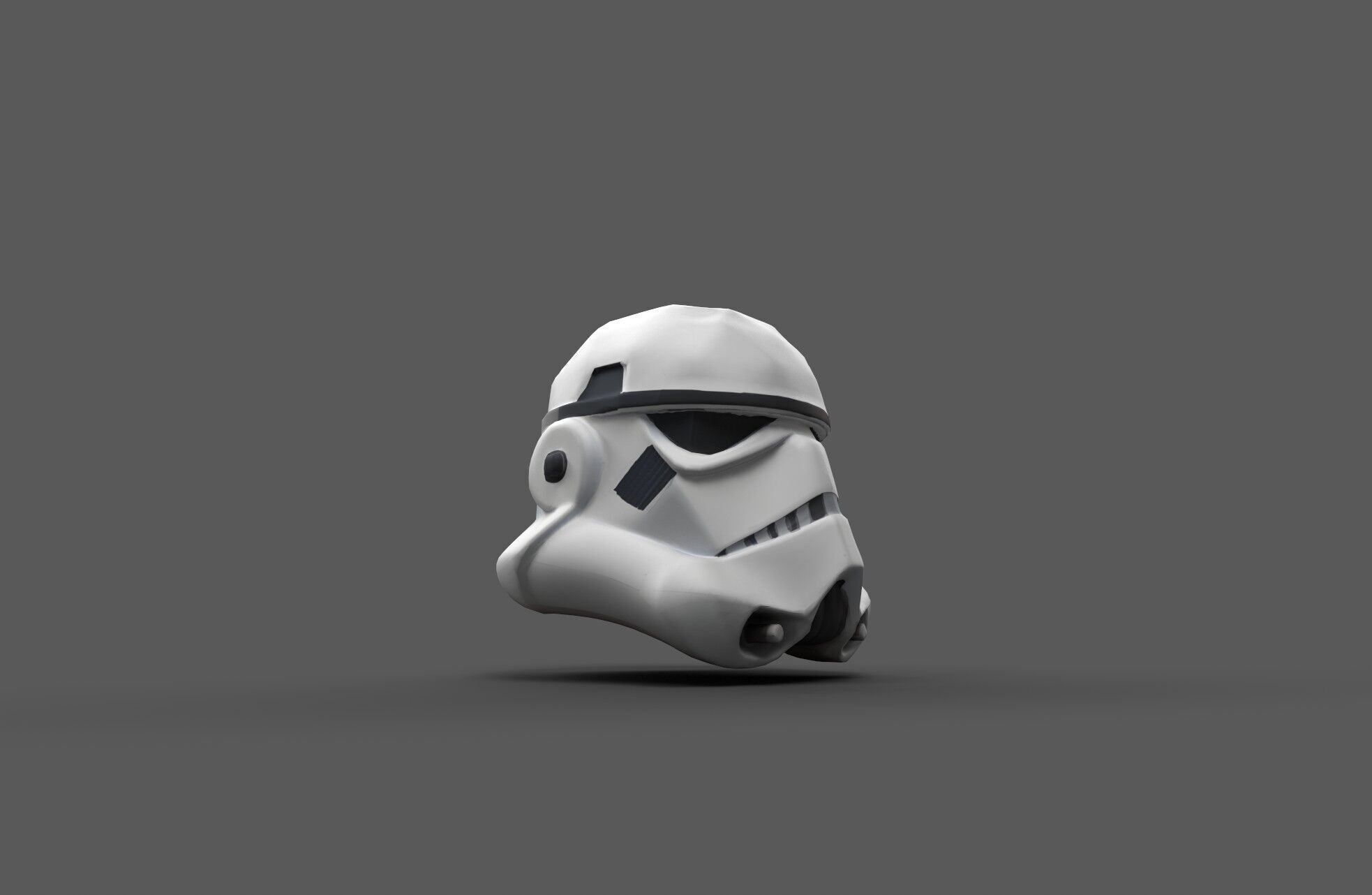 Low-Poly Star Trooper Helmet Stylized Style Sci-Fi Game Asset Free low-poly 3D model_3