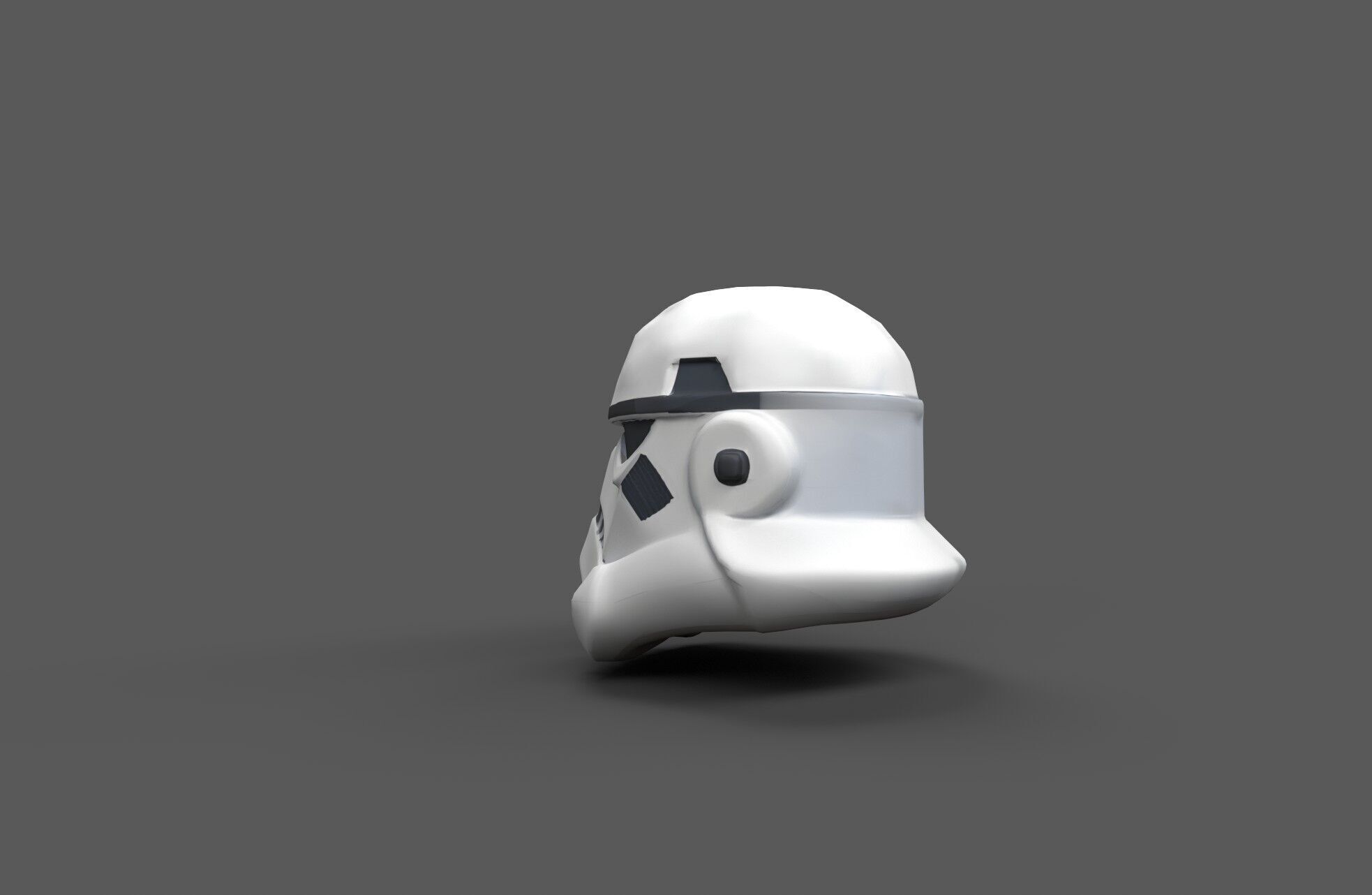 Low-Poly Star Trooper Helmet Stylized Style Sci-Fi Game Asset Free low-poly 3D model_15