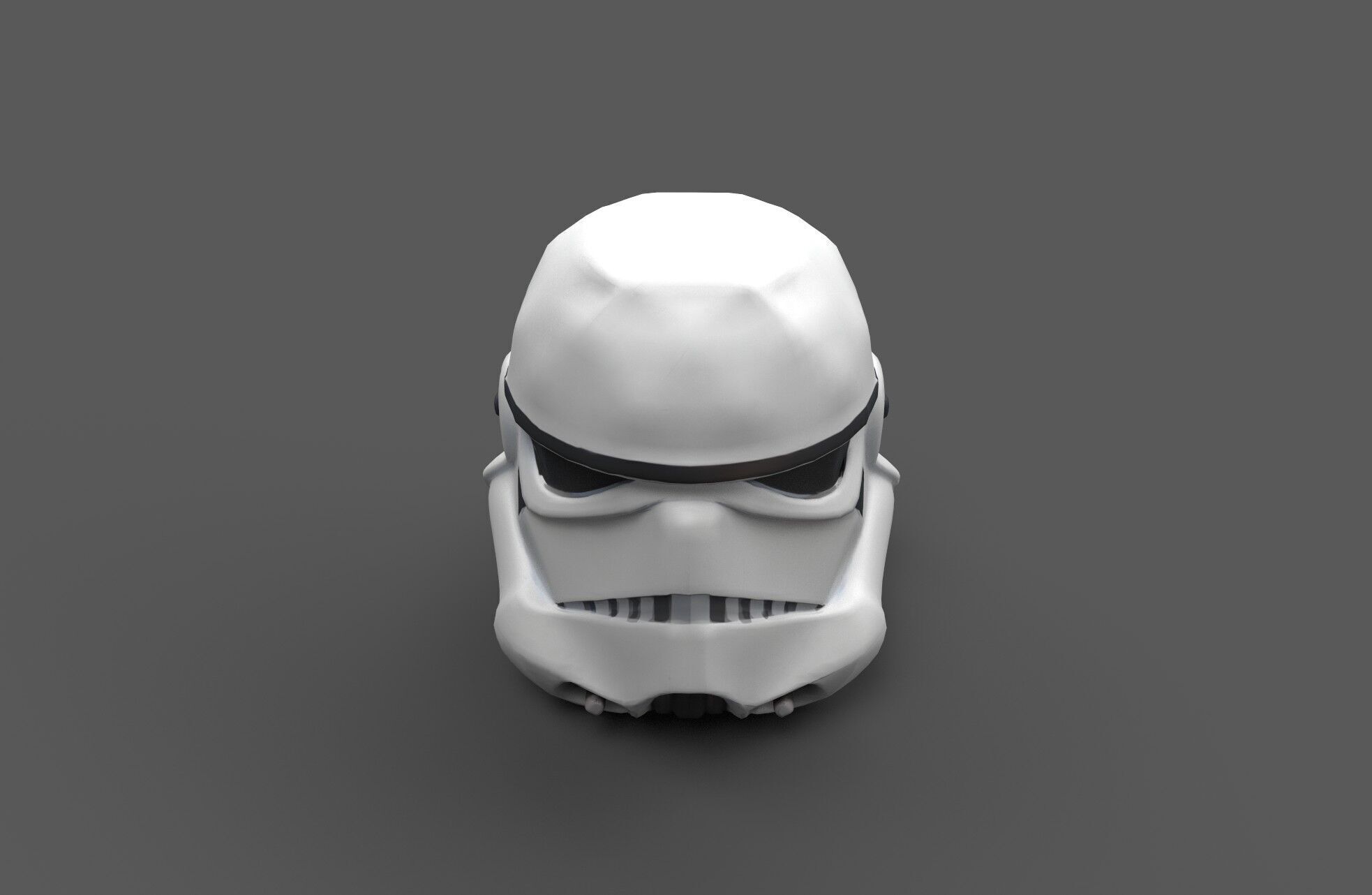Low-Poly Star Trooper Helmet Stylized Style Sci-Fi Game Asset Free low-poly 3D model_7