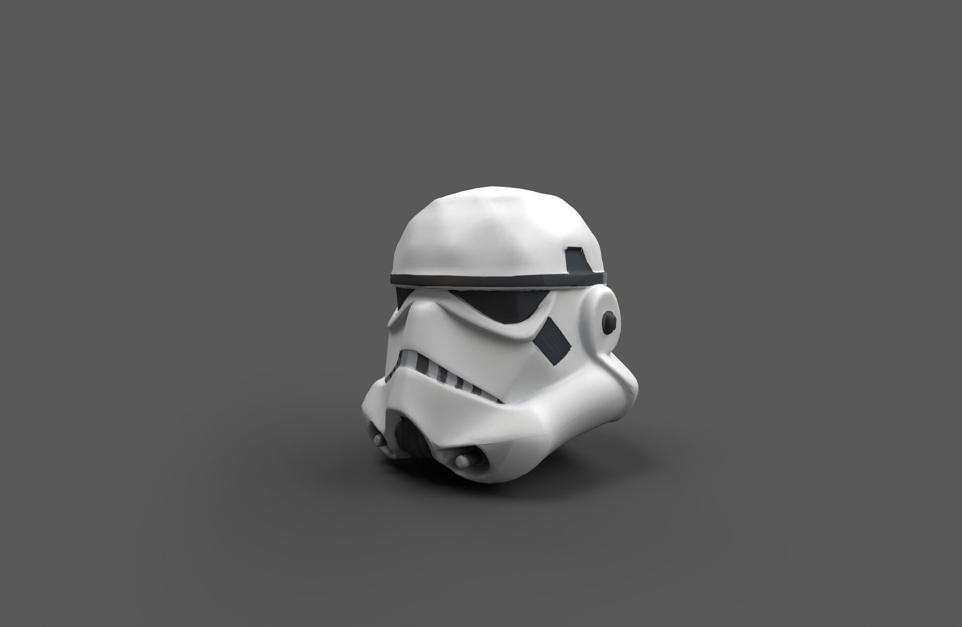 Low-Poly Star Trooper Helmet Stylized Style Sci-Fi Game Asset Free low-poly 3D model_11