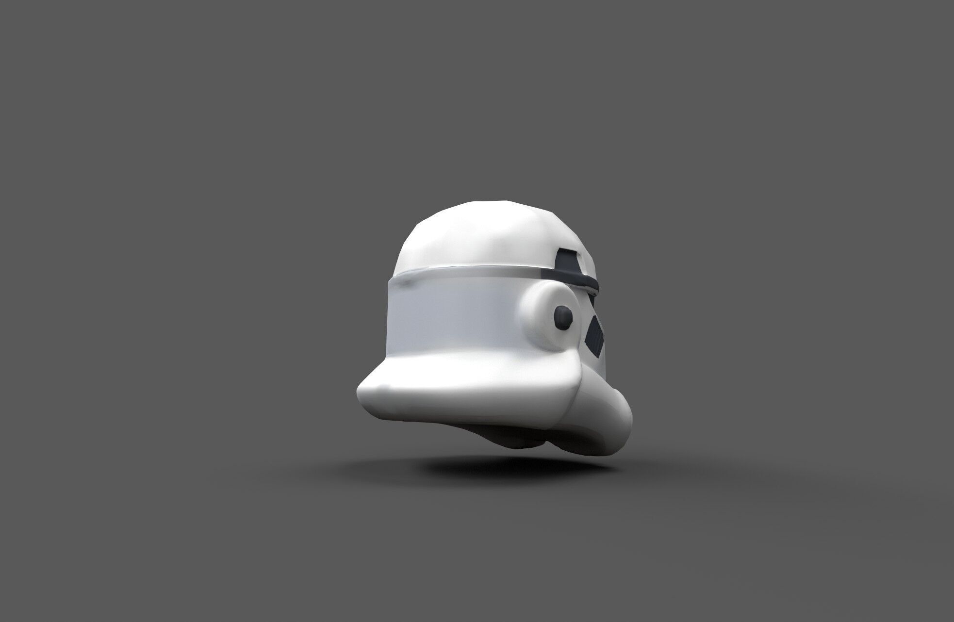 Low-Poly Star Trooper Helmet Stylized Style Sci-Fi Game Asset Free low-poly 3D model_19