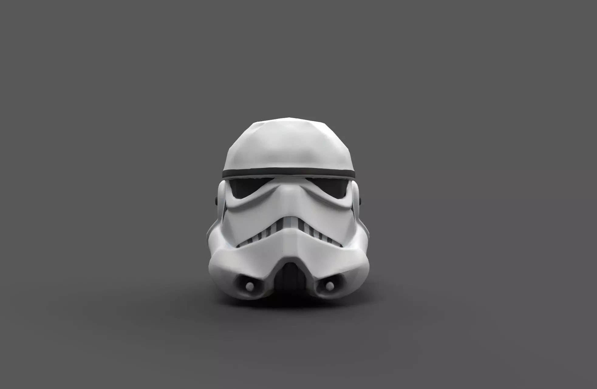 Low-Poly Star Trooper Helmet Stylized Style Sci-Fi Game Asset Free low-poly 3D model_0