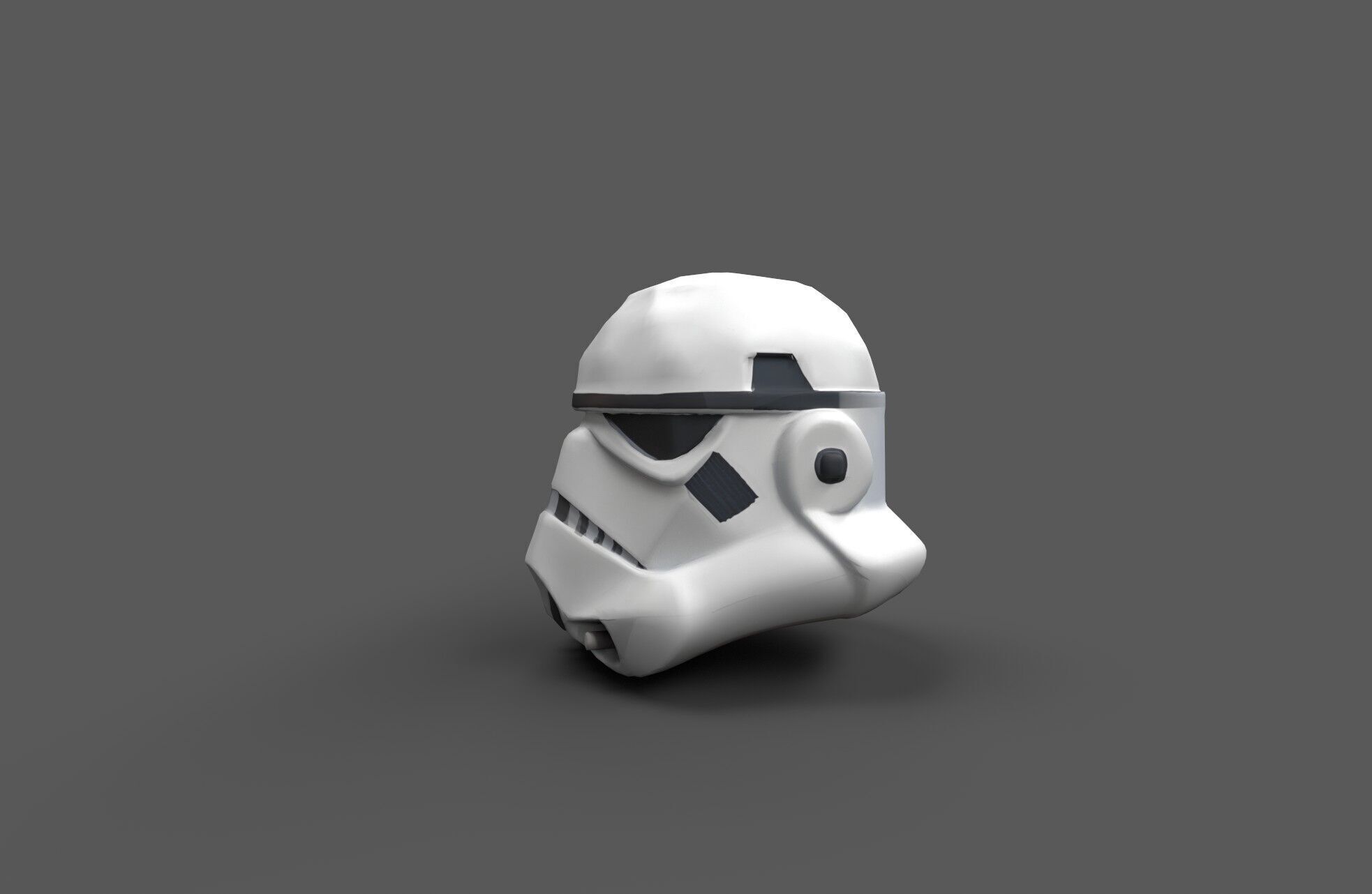 Low-Poly Star Trooper Helmet Stylized Style Sci-Fi Game Asset Free low-poly 3D model_13
