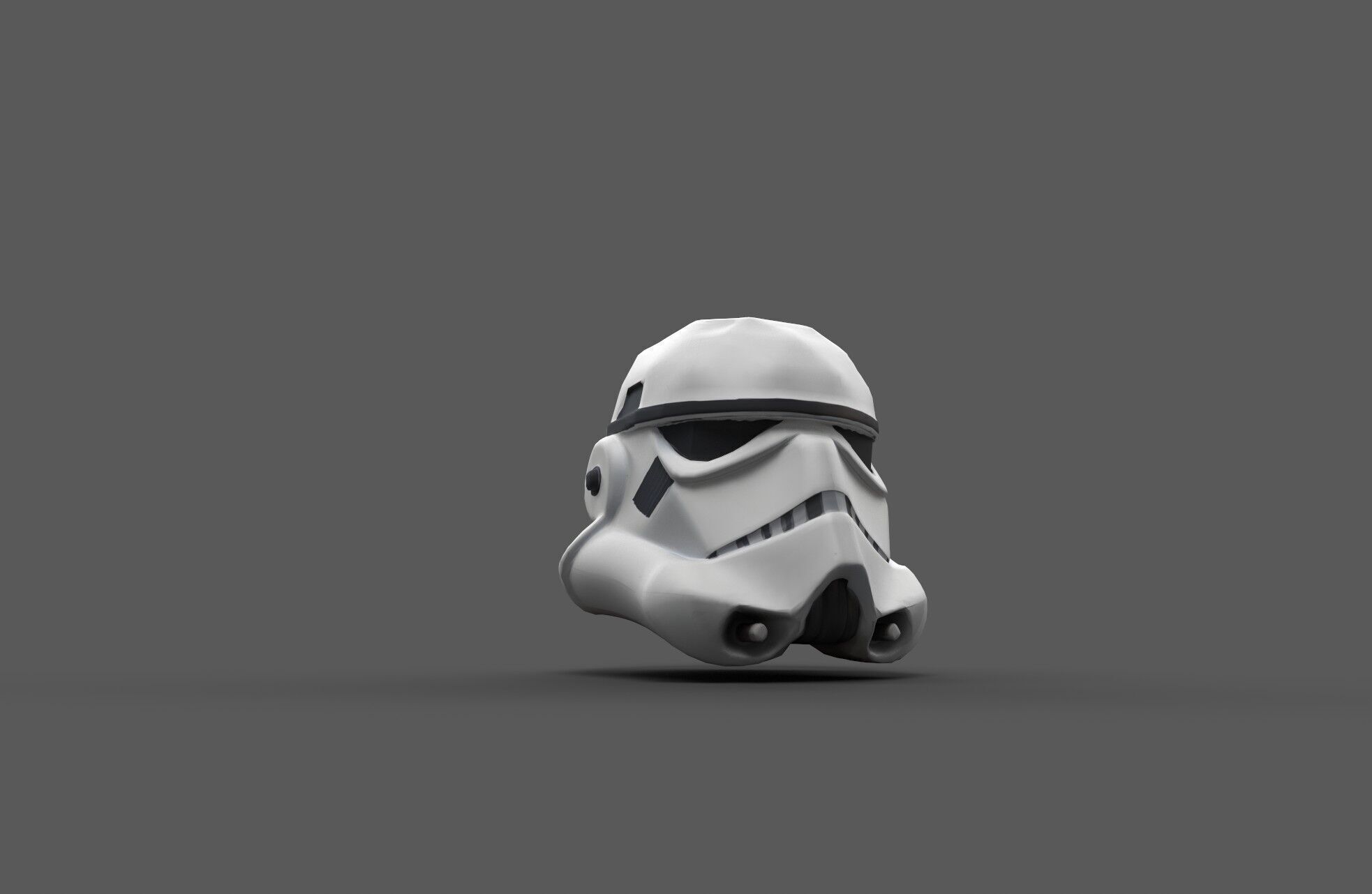 Low-Poly Star Trooper Helmet Stylized Style Sci-Fi Game Asset Free low-poly 3D model_4