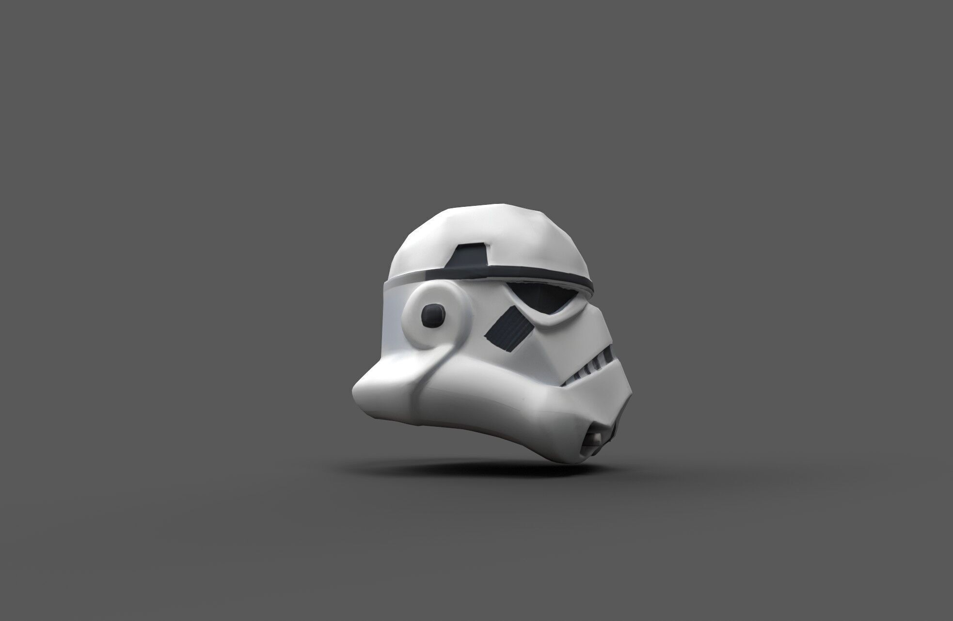 Low-Poly Star Trooper Helmet Stylized Style Sci-Fi Game Asset Free low-poly 3D model_2