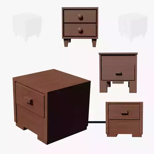 Deco Nightstand Wood Style Luna Rest Lot 1 N4-6 Group 02- Low