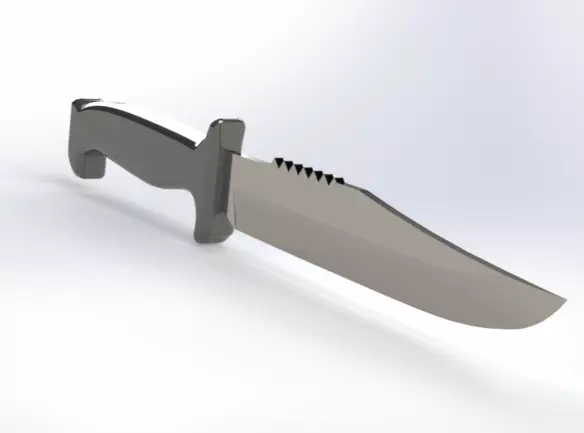 Military Tactical Knife Decorative Combat Blade with Serrated 3D print model_0