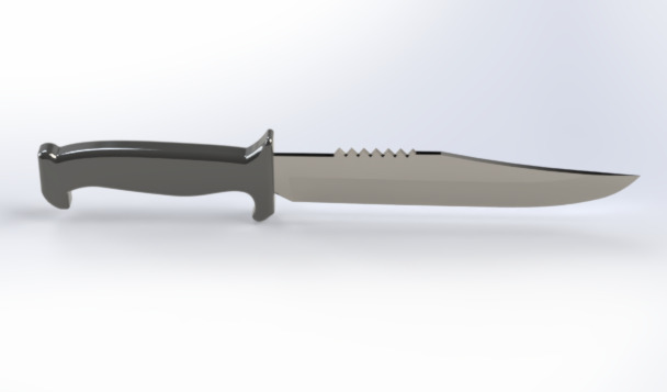 Military Tactical Knife Decorative Combat Blade with Serrated 3D print model_4