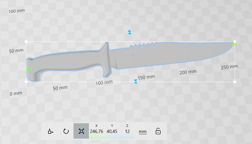 Military Tactical Knife Decorative Combat Blade with Serrated 3D print model_5