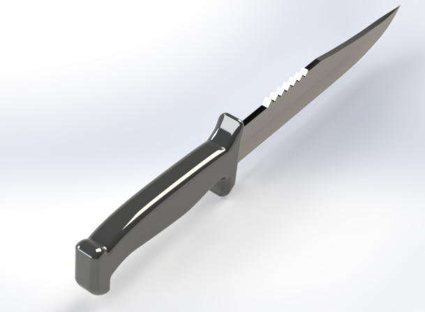 Military Tactical Knife Decorative Combat Blade with Serrated 3D print model_1