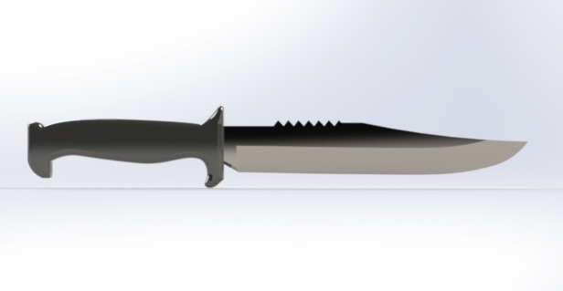 Military Tactical Knife Decorative Combat Blade with Serrated 3D print model_3