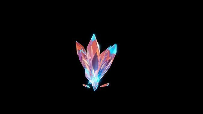 Stylized Glowing Crystal  3D model