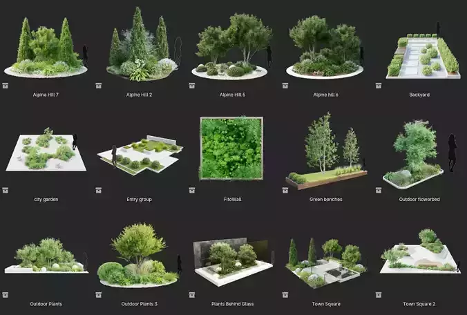 Plant - Tree - Landscape - Garden Assets Vol Low-poly 3D model 2