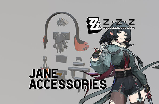 Zenless Zone Zero - Jane Doe Accessories 3D print model