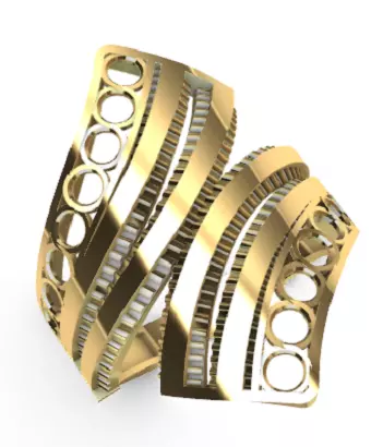 Modern Ajda rings 3D Print Models 60-69 3D print model 3D print model