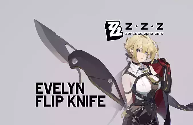 Zenless Zone Zero - Evelyn Chevalier Flip Knife 3D print model Zenless Zone Zero - Evelyn Chevalier Flip Knife 3D print model