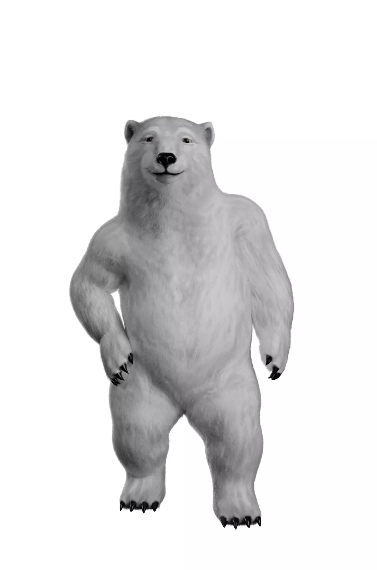 White polar Bear - 3D character 3D model_0