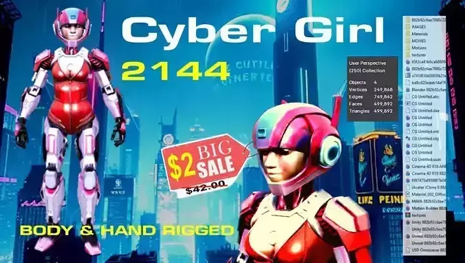 Cyber Girl 2144 Your Futuristic Heroine Awaits 3D model