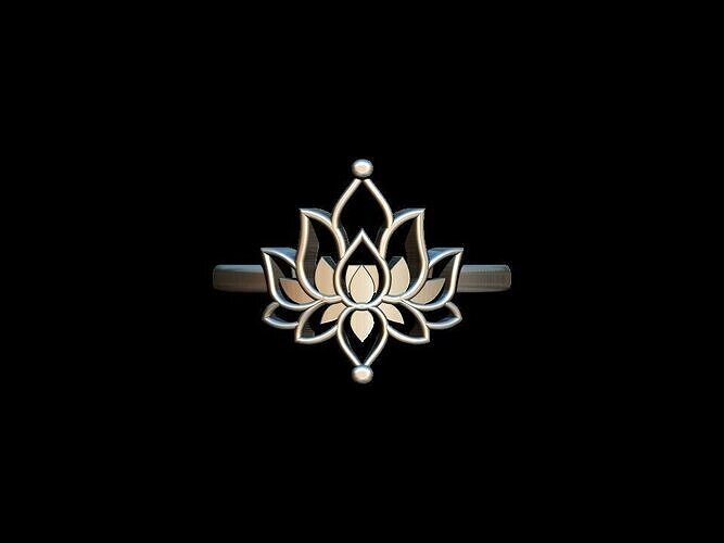 Lotus ring 3D print model