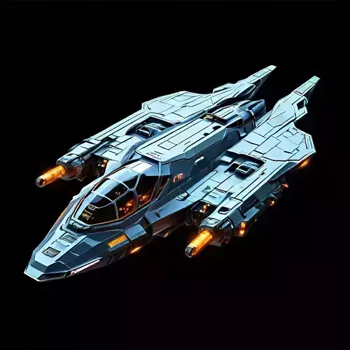 Scifi Fighter Spaceship 3D Model Low-poly 3D model