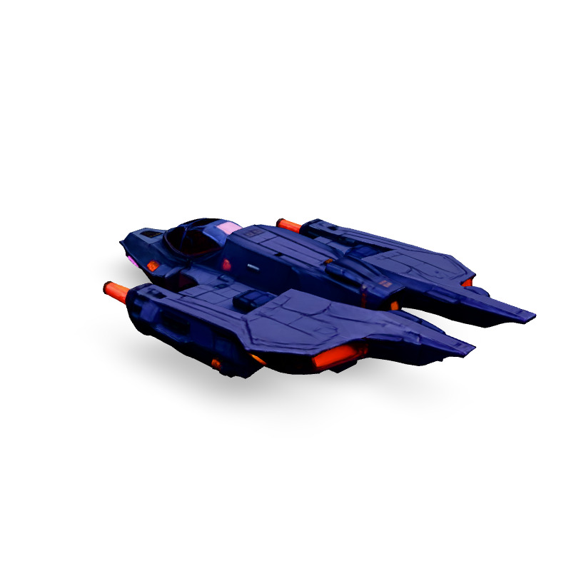 Scifi Fighter Spaceship 3D Model Low-poly 3D model_2