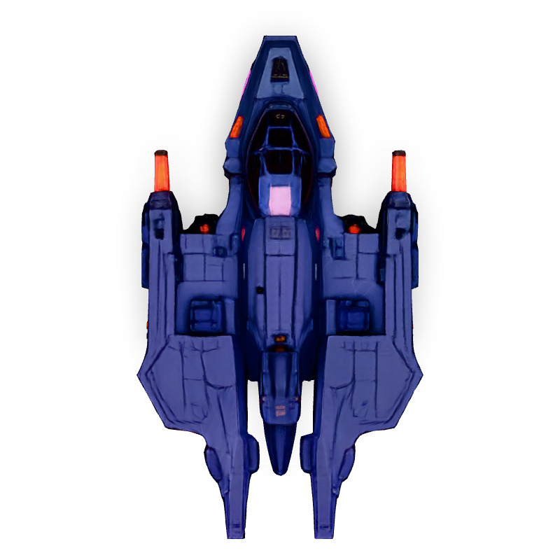Scifi Fighter Spaceship 3D Model Low-poly 3D model_7