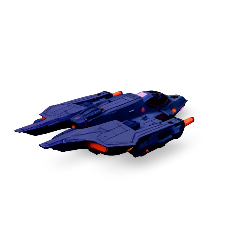 Scifi Fighter Spaceship 3D Model Low-poly 3D model_1