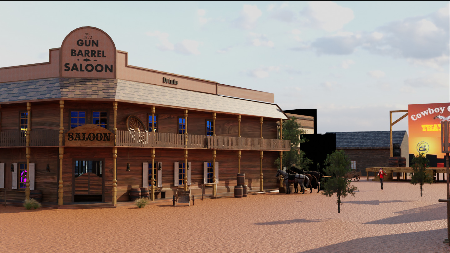 Old West town scene 3D model upd 3D model_3