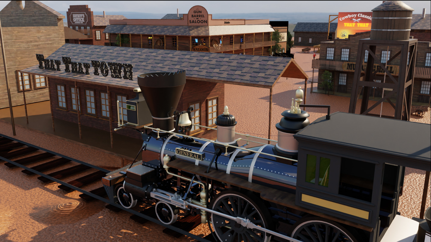 Old West town scene 3D model upd 3D model_7