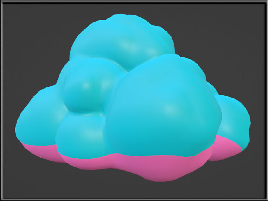 Cloud 05 Low-poly 3D model_5