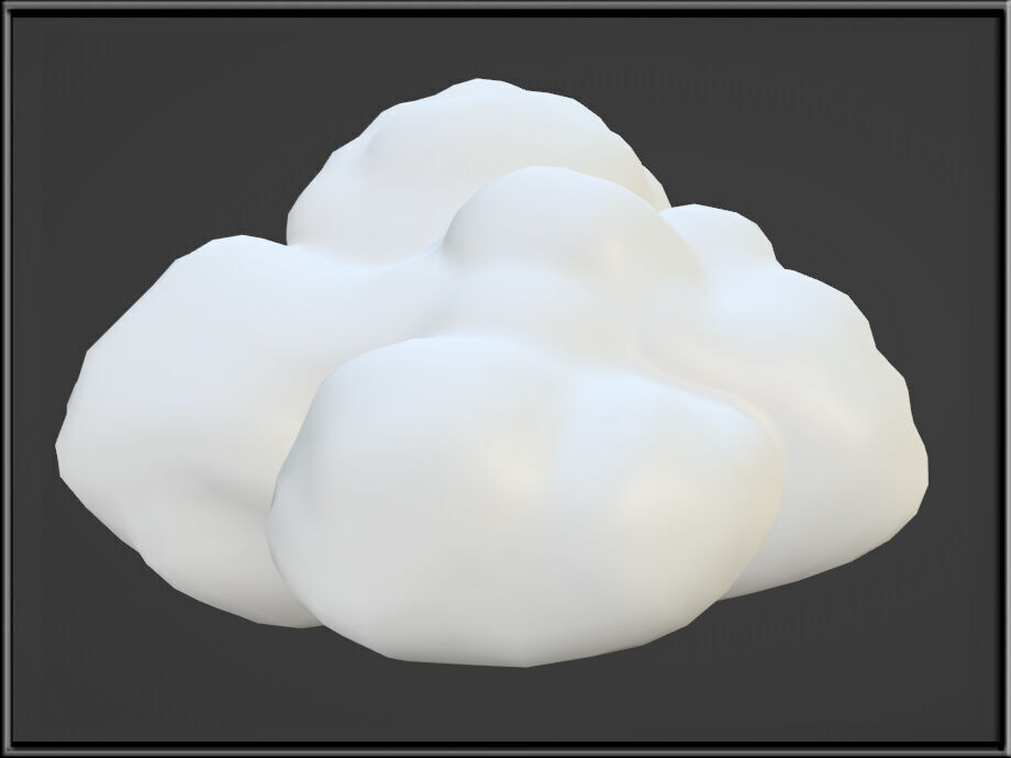 Cloud 05 Low-poly 3D model_2