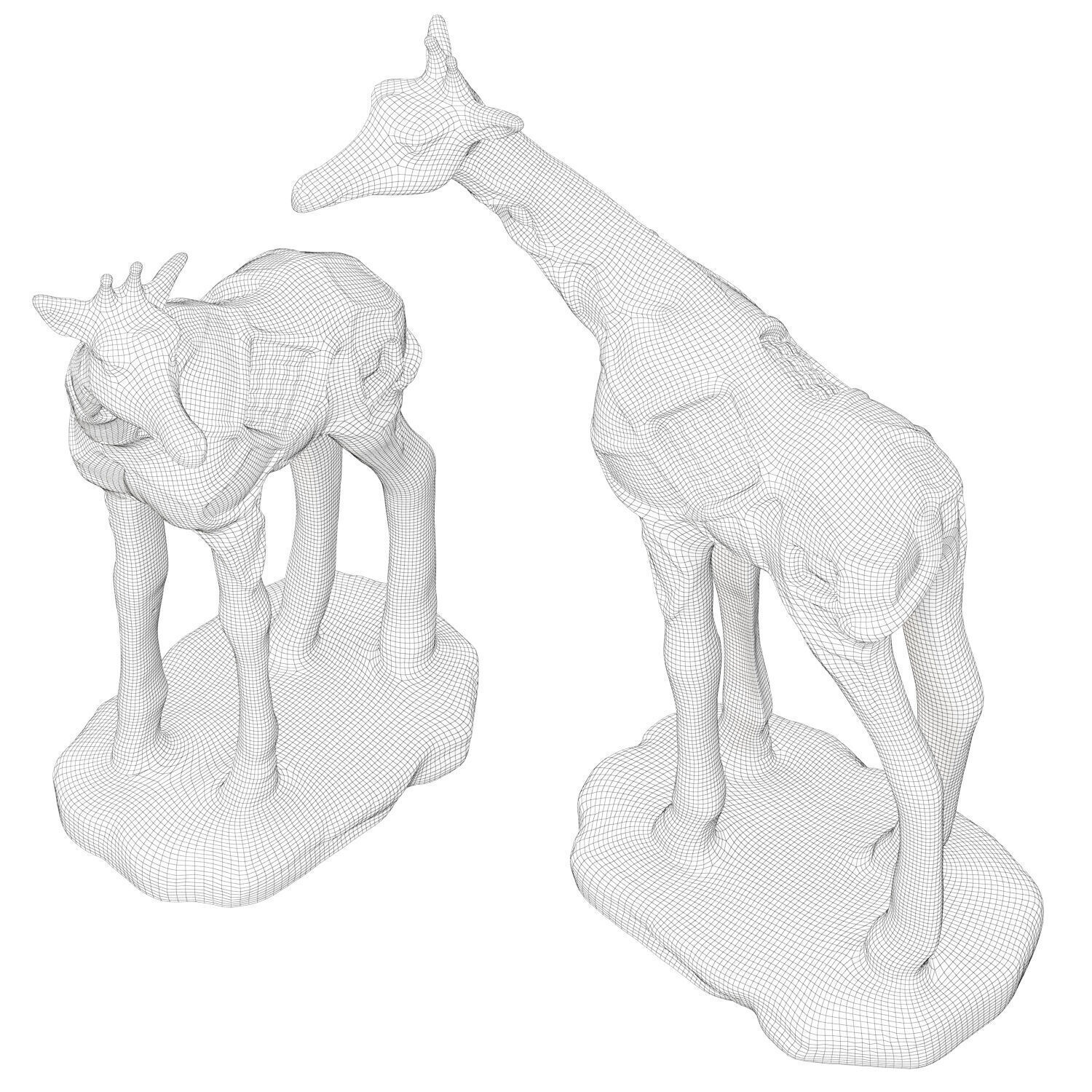 Giraffe figurine 3D model_6
