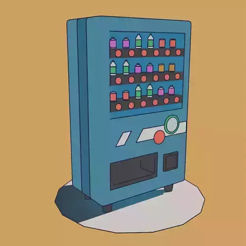 Toon Vending Machine  Grease Pencil Style Low-poly 3D model
