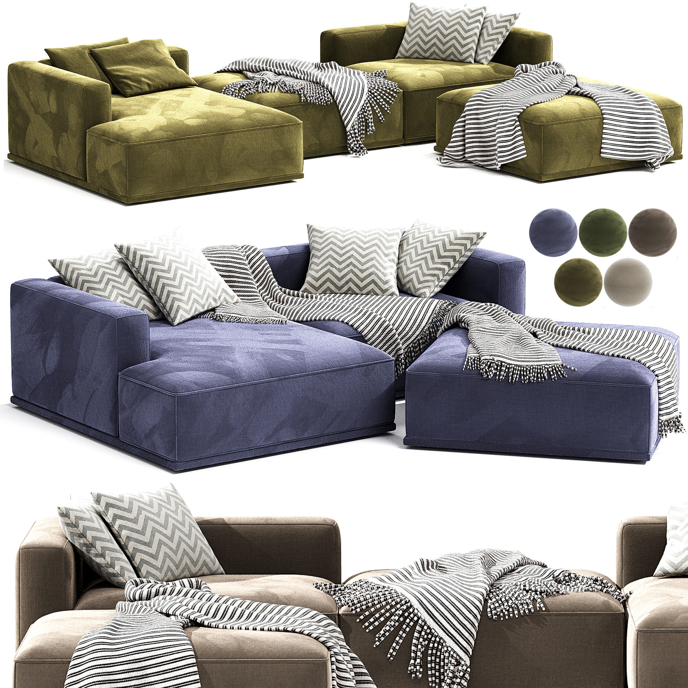 Modular HESSER corner Sofa  3D model_3