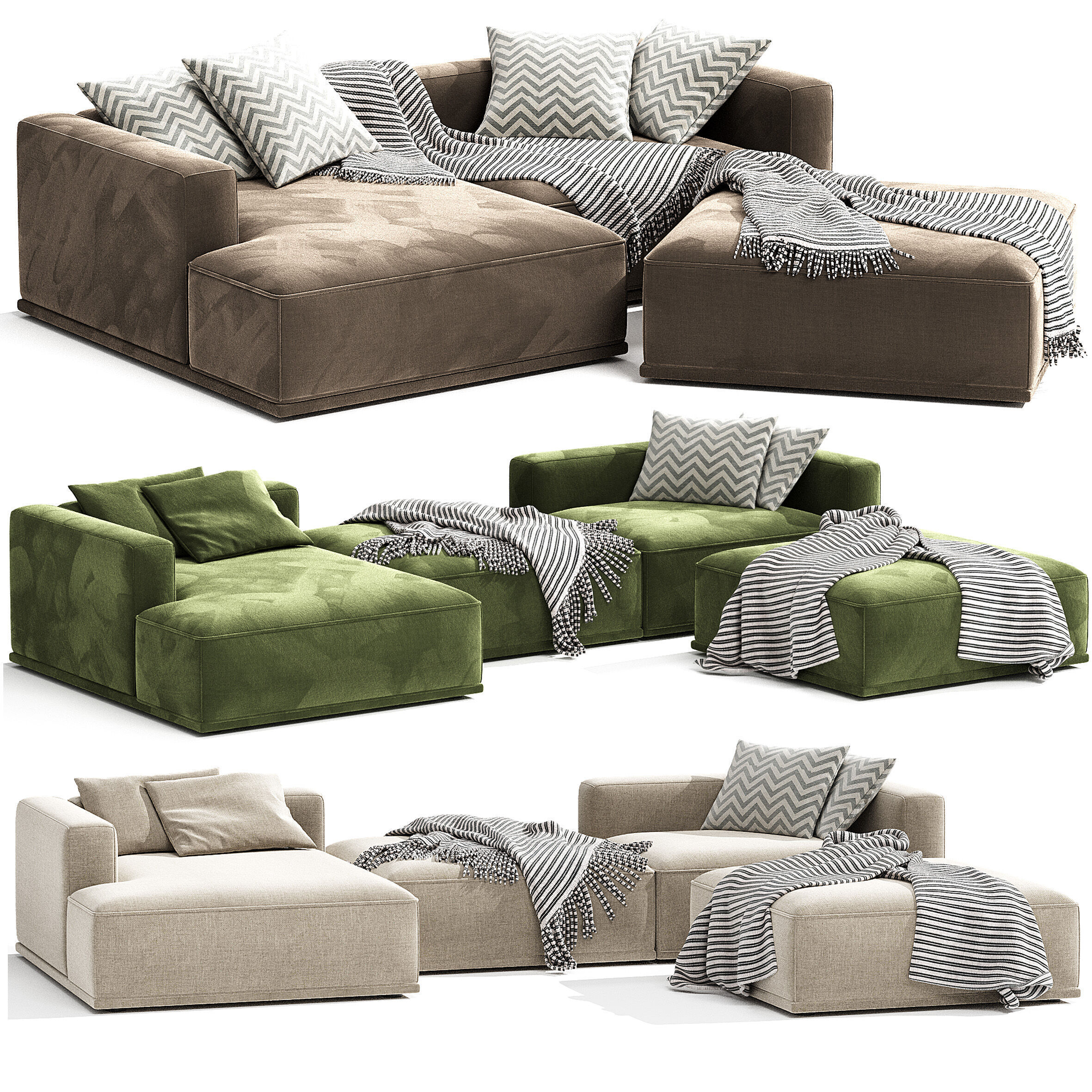 Modular HESSER corner Sofa  3D model_2