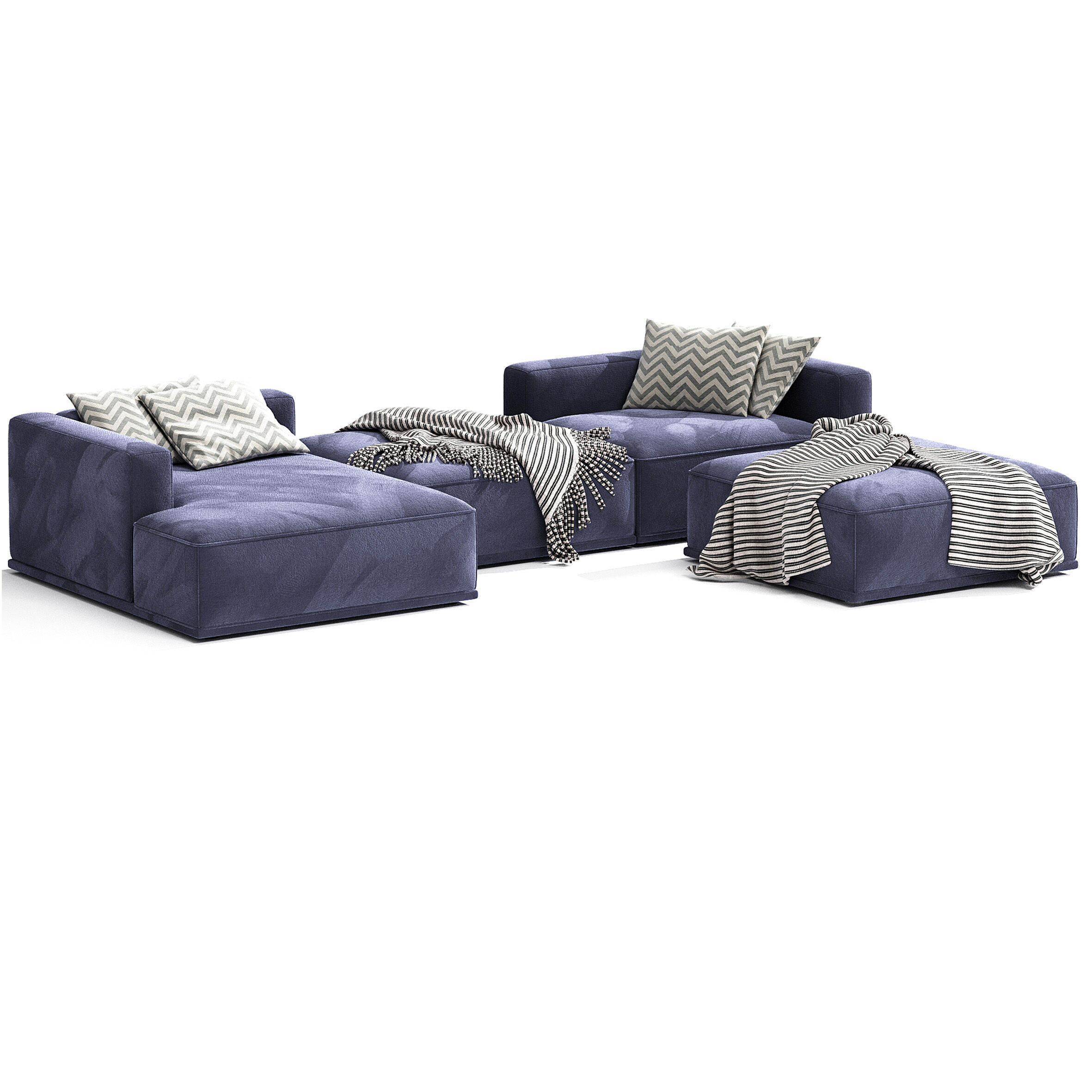 Modular HESSER corner Sofa  3D model_1